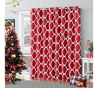 Melodieux Moroccan Fashion Room Darkening Blackout Grommet Top Curtains, 100 by 96 inch, Red (1 Panel)