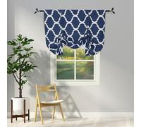 Melodieux Rideau occultant à nouettes de style marocain à isolation thermique pour petite fenêtre, 106,7 x 160 cm, bleu marine (1 panneau)