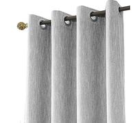 Melodieux Rideau occultant Thermique Isolant pour Chambre Salon Dressing pergola Gris - Rideau avec raffstores et Motif Lin, pour Une Isolation Thermique et Un Design élégant (116x137cm)