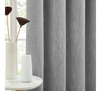 Melodieux Rideaux occultants élégants en coton pour salon, chambre à coucher, isolation thermique avec œillets, 106,7 x 213,4 cm, gris foncé (1 panneau)