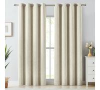 Melodieux Rideaux occultants élégants en coton pour salon, chambre à coucher - Panneaux de rideaux de fenêtre à isolation thermique avec œillets, 132,1 x 213,4 cm, beige naturel (1 panneau