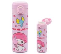 Melody Bouteille Isotherme,420ML Kawaii Gourde Isotherme en Acier Inoxydable Bouteille Thermos, Réutilisable Étanche Bouteille d'eau Isolée Sans BPA, Gourde Inox pour École, Voyage, Sport(Pink)