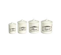 Melody Jane Maison de Poupées Blanc Boites Rangement Jar Ensemble 4 Miniature Cuisine Accessoire 1:12