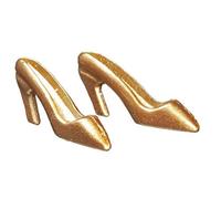 Melody Jane Maison de Poupées Doré Haut Talon Chaussures Miniature Chambre à Coucher Femmes Vêtements Accessoire