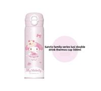 (Melody Lesso)Mug de voyage isotherme pour enfants Kuromi Stitch avec paille et corde de transport