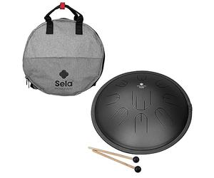 Melody Tongue Drum en D Kurd avec sac de transport 14" Noir