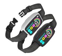 Meloive Collier Anti Aboiement Deux Chiens,Détection Intelligente des Aboiements,Modes Vibration/Choc Statique/Son,8 Niveau d'intensité Réglables,Rechargeable pour Gros Petit Chiens,Lot de 2