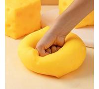 Melojoy Balle anti-stress molle en forme de fromage d'été, balle à presser en mousse douce pour soulager le stress pour adultes Fromage jaune,Gros fromage jauneGelée