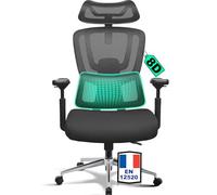 MELOKEA Fauteuil de Bureau 200 KG | Vainqueur de Tests ergonomiques | Appui-Lombaire réglable 8D | Accoudoirs 4D+Magic | Office Chair avec Verrouillage 3 Niveaux & Dossier certifié EN12520