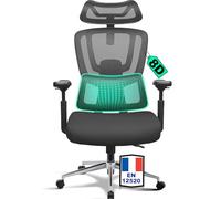 MELOKEA Fauteuil de Bureau 200 KG | Vainqueur de Tests ergonomiques | Appui-Lombaire réglable 8D | Accoudoirs 4D+Magic | Office Chair avec Verrouillage 3 Niveaux & Dossier certifié EN12520