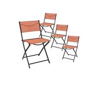 MELOM - Lot de 4 Chaises Pliantes Textilène Terracotta - CMP Rouge G