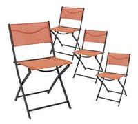 MELOM - Lot de 4 Chaises Pliantes Textilène Terracotta - CMP