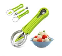 Melon Baller Scoop Set Watermelon Scooper 4 en 1 outils de sculpture de fruits en acier inoxydable Set Natermelon Slicer Ice Cream Baller Cutters