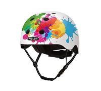 Melon Casque de Vélo »Coloursplash« pour Homme, Femme Adultes et Enfants | Casque Urbain léger et sûr pour Velo, VTT, Cyclisme, Skate et Trotinette | Taille M-L (52-58 cm) Blanc Coloré