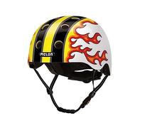 Melon Casque de Vélo »Fired Up« pour Homme, Femme Adultes et Enfants | Casque Urbain léger et sûr pour Velo, VTT, Cyclisme, Skate et Trotinette | Taille M-L (52-58 cm) Flammes de feu