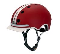 Melon Casque de vélo E-Series « GT » pour homme et femme | Casque de ville sûr avec éclairage | Feu avant et arrière | XL-XXL (58-63 cm) | Rouge