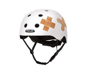 Melon »Plastered White« Casque de vélo léger et Cool pour Femmes, Hommes et Enfants avec Une Protection maximale Taille XXS-S (46-52 cm) Pansement Blanc