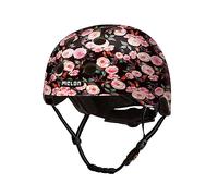 Melon »Rose Garden« Casque de vélo léger et Cool pour Femmes, Hommes et Enfants avec Une Protection maximale Taille XL-XXL (52-58 cm) Noir Roses Fleurs