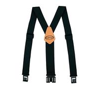 MELOTOUGH Bretelles à clip de ceinture entièrement élastiques avec crochet à extrémité en plastique non métallique, noir, Large