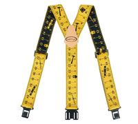 MELOTOUGH Bretelles à clip de ceinture pour homme de 5,1 cm de large, entièrement élastiques, bretelles non métalliques pour robe décontractée, lieu de travail (mètre ruban), jaune, taille régulière