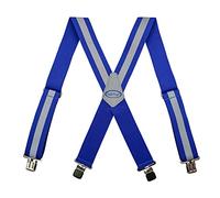 MELOTOUGH Bretelles de sécurité réfléchissantes | Bretelles de travail avec bande réfléchissante haute visibilité, Bleu réfléchissant, X BACK