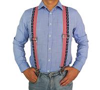 MELOTOUGH Bretelles entièrement élastiques pour homme - 5,1 cm de large - Dos en X - Bretelles de travail robustes, Nouveau drapeau américain, Large