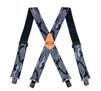 MELOTOUGH Bretelles entièrement élastiques pour homme - 5,1 cm de large - Dos en X - Bretelles de travail robustes, camouflage noir, Large