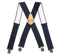 MELOTOUGH Bretelles entièrement élastiques pour homme - 5,1 cm de large - Dos en X - Bretelles de travail robustes, Pois bleus et blancs, Large