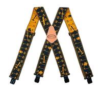 MELOTOUGH Bretelles pour homme avec clip - Bretelles robustes pour homme - Bretelles de travail grandes et grandes pour jeans, Bretelles Tapemeasure noires, taille unique