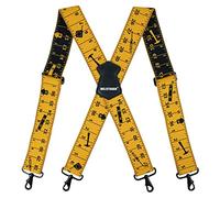 MELOTOUGH Bretelles pour homme de 3,8 cm de large, bretelles entièrement élastiques avec crochets à pression, Règle jaune, 5 cm