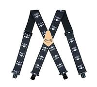 MELOTOUGH Bretelles pour homme entièrement élastiques de 5,1 cm de large X dos robuste, crâne, Large