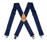 MELOTOUGH Bretelles pour homme entièrement élastiques de 5,1 cm de large X dos robuste, Élastique bleu, Large