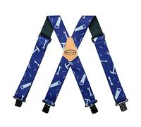 MELOTOUGH Bretelles pour homme entièrement élastiques de 5,1 cm de large X dos robuste, Outils à main bleus, Large