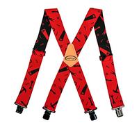 MELOTOUGH Bretelles pour homme entièrement élastiques de 5,1 cm de large X dos robuste, Outils à main rouges, Large
