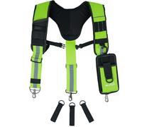 MELOTOUGH Bretelles réfléchissantes pour sac de construction, bretelles rembourrées pour charpentier/électricien/toiture/travail agricole (vert réfléchissant)