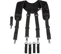MELOTOUGH Bretelles tactiques pour harnais de ceinture militaire, harnais de police, porte-jarretelles robuste avec porte-clés (noir, taille XL)
