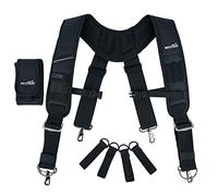 MELOTOUGH Ceintures porte-outils Bretelles de ceinture à outils rembourrées et résistantes pour charpentier, électricien, toiture, fermier, noir, Large