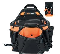 MELOTOUGH Pochette d'électricien pour Outil de Couvreur - Pochette de Ceinture Porte-Outils avec Boucle pour Marteau - Organisateur d'Outils Utilitaires avec Support Arrière (Orange)