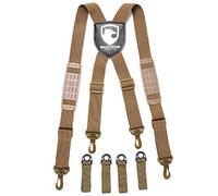 MELOTOUGH Porte-jarretelles de police pour ceinture de service - Bretelles tactiques pour application de la loi - Avec 4 porte-ceintures, Patch aigle kaki, Large