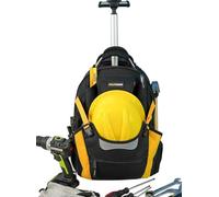 MELOTOUGH Sac à outils à roulettes robuste pour électricien, charpentier, CVC, soudeur (jaune)