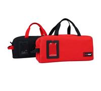 MELOTOUGH Sac à outils en toile de 35,6 cm avec fermeture éclair, sac à outils portable robuste pour électricien, technicien, mécanicien (noir et rouge)