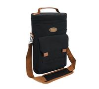 MELOTOUGH Sac de transport isotherme pour 2 bouteilles de vin avec sangle réglable pour voyage, avion, pique-nique, plage et BYOB - Cadeau idéal pour les amateurs de vin, noir