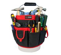 MELOTOUGH Seau à outils avec 35 poches, convient aux seaux de 3,5 à 5 gallons (rouge)