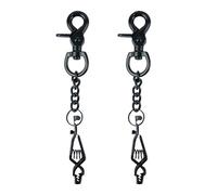 MELOTUGH Lot de 2 clips en métal pour gants de travail - Support de sécurité robuste pour ceinture à outils, sac à dos, pantalon (noir)