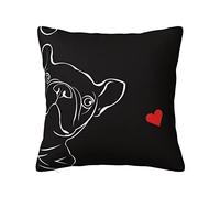 MELPHI Coussin carré imprimé bouledogue français pouvant être utilisé dans n'importe quelle pièce, chambre d'amis, chambre d'enfant