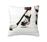 MELPHI Coussin carré imprimé hockey sur glace pouvant être utilisé dans n'importe quelle pièce, chambre d'amis, chambre d'enfant