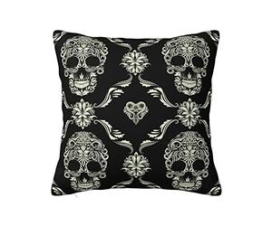 MELPHI Oreiller carré imprimé tête de mort fleurs peut être utilisé dans n'importe quelle pièce, chambre d'amis, chambre d'enfant