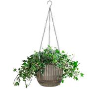 Melphoe Lot de 1 pot de fleurs à arrosage automatique pour intérieur - 21,6 cm - Avec 3 crochets et trous de drainage - Pour jardin et maison