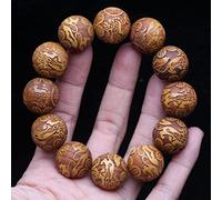 MELRIE 1 Pc Bracelet en Bois Naturel Perles de Bouddhisme tibétain Or Bois Hommes Chanceux bête Perles-Bois doré