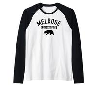 Melrose Los Angeles Ours rétro Hollywood California La Brea Manche Raglan